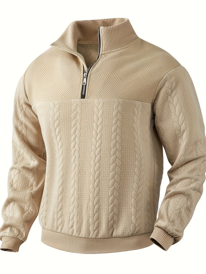 Tomasz™ - Męski Sweter z Zipperem w Kaszmirze Vintage