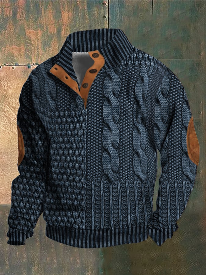 Mateusz™ - Sweter Casual z Guzikami na Prosty i Elegancki Look