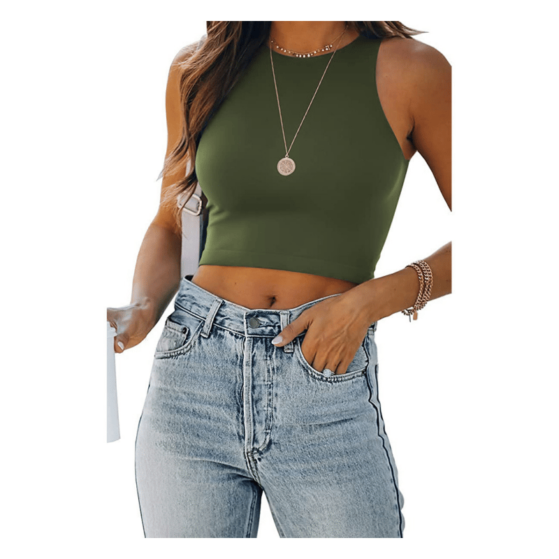 Emily - Stylowy i uwodzicielski halter crop top dla kobiet