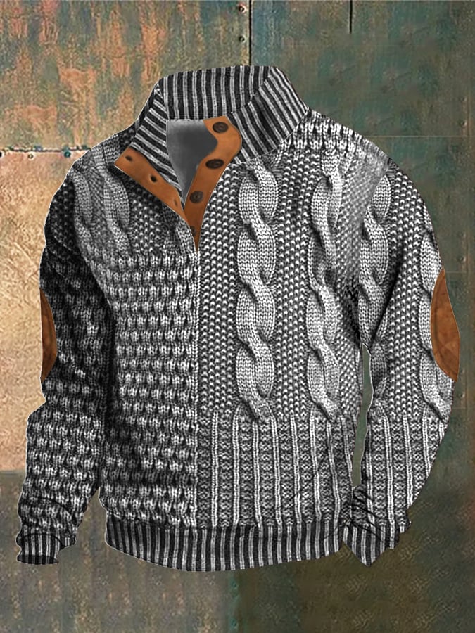 Mateusz™ - Sweter Casual z Guzikami na Prosty i Elegancki Look