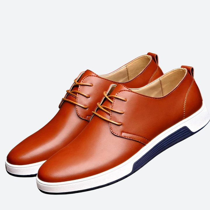Stylowe skórzane buty ortopedyczne dla mężczyzn - sierpień