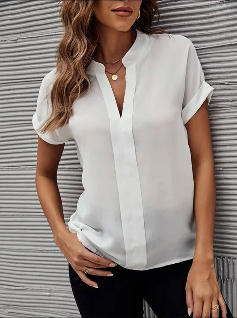 Beata™ - Elegancka Koszula z Dekoltem w Serek