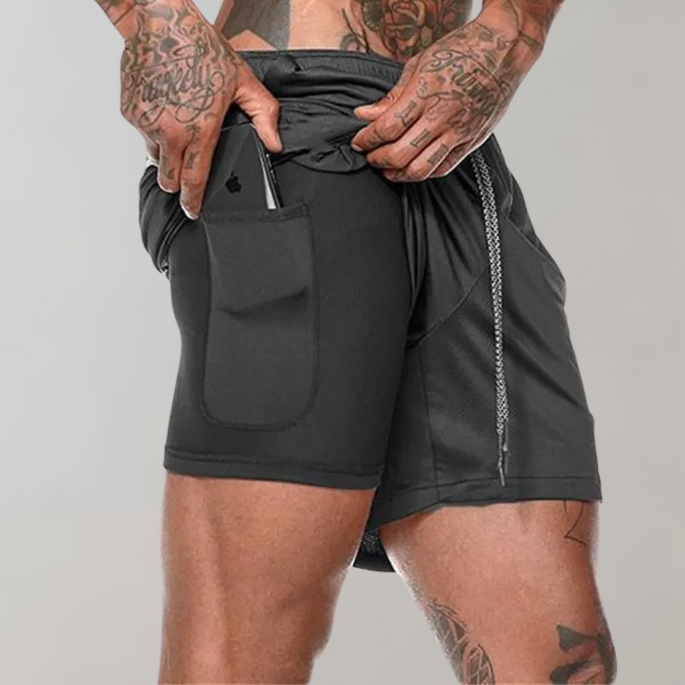 Tymon - Wszechstronne męskie spodenki fitness 2 w 1