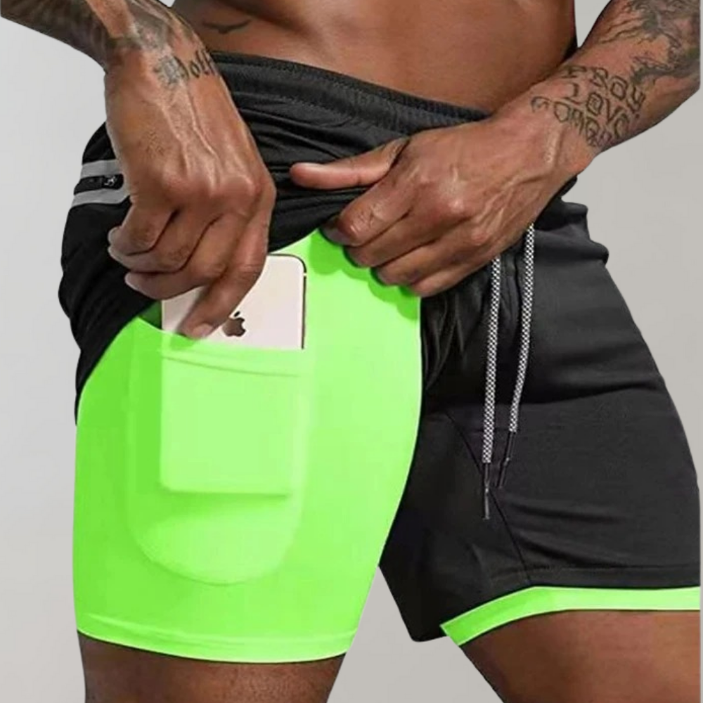 Tymon - Wszechstronne męskie spodenki fitness 2 w 1