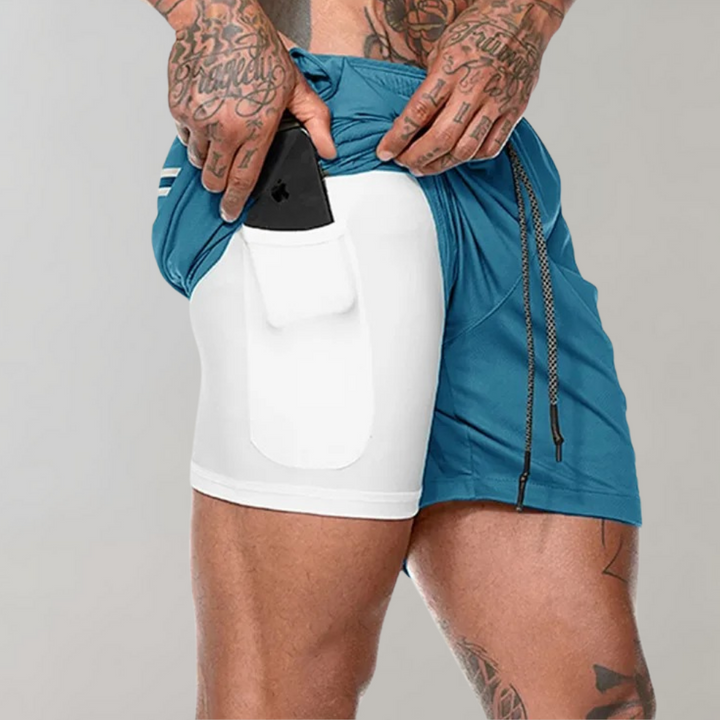 Tymon - Wszechstronne męskie spodenki fitness 2 w 1