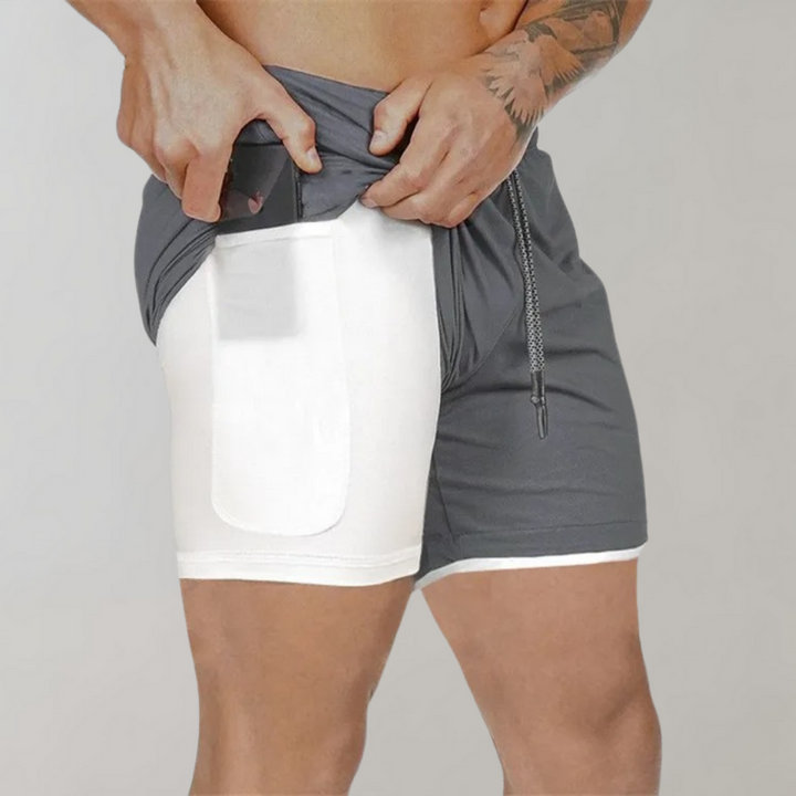 Tymon - Wszechstronne męskie spodenki fitness 2 w 1