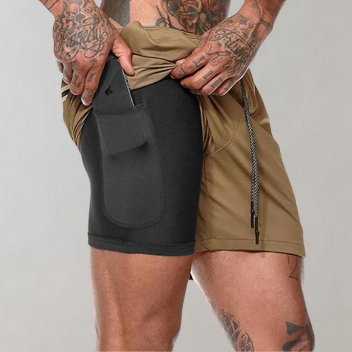 Tymon - Wszechstronne męskie spodenki fitness 2 w 1