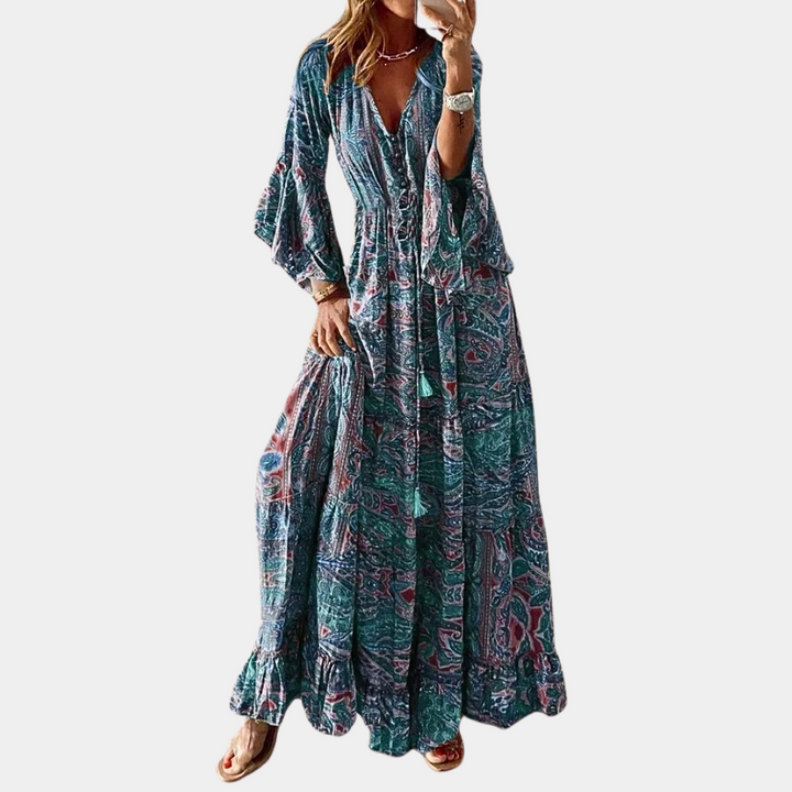 Agathe - Elegancka damska sukienka maxi w stylu boho