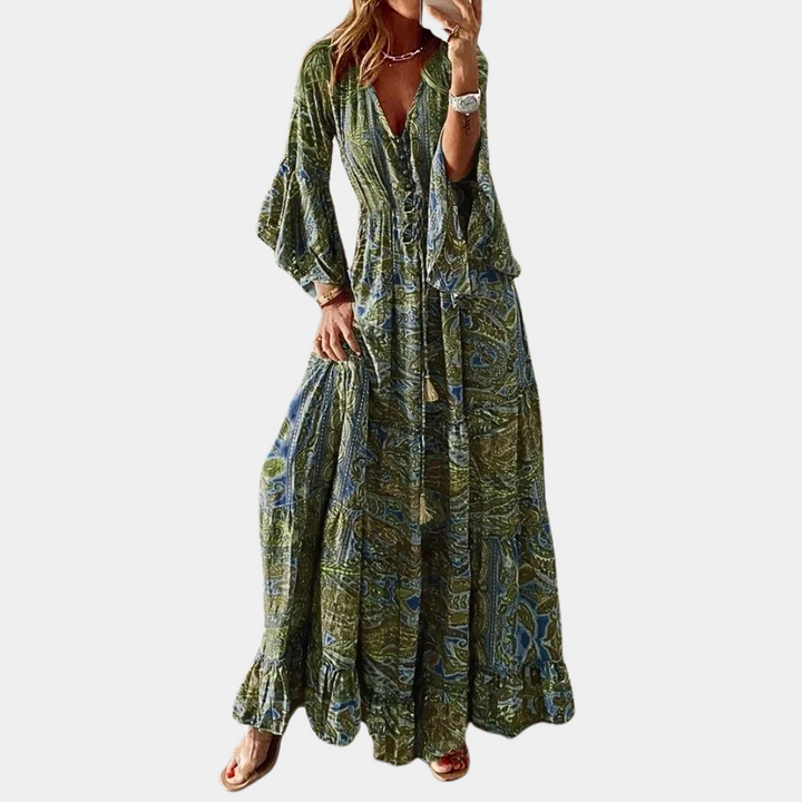 Agathe - Elegancka damska sukienka maxi w stylu boho