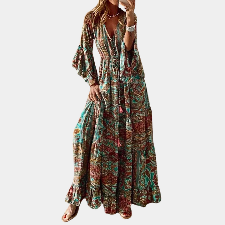 Agathe - Elegancka damska sukienka maxi w stylu boho