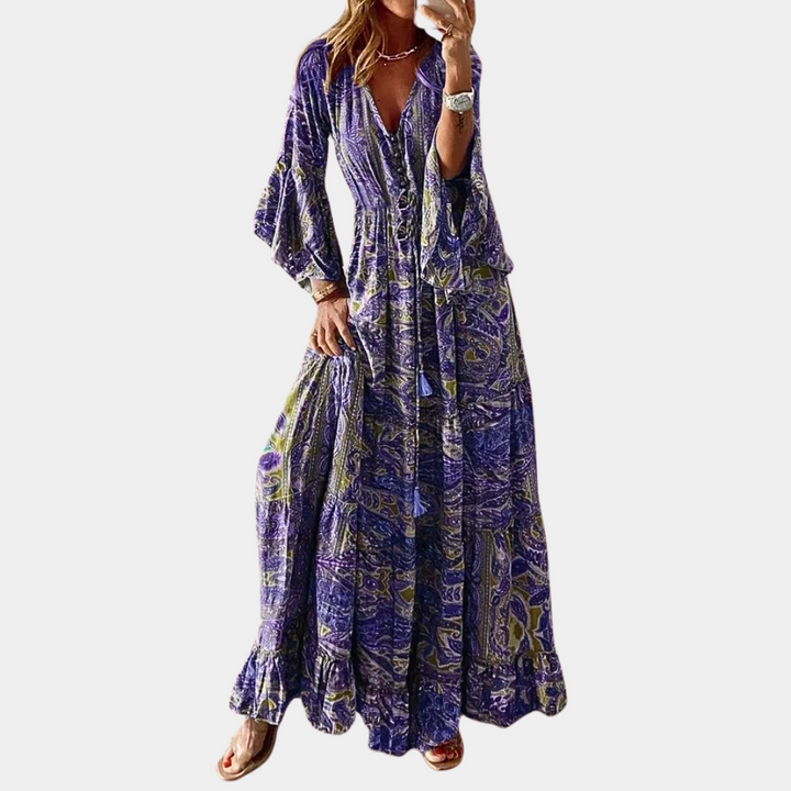 Agathe - Elegancka damska sukienka maxi w stylu boho