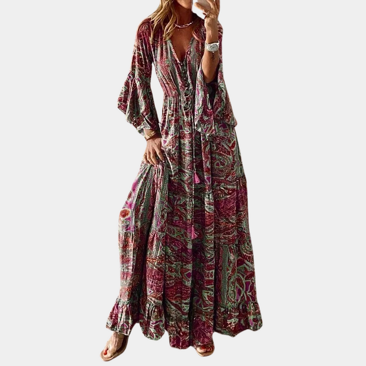 Agathe - Elegancka damska sukienka maxi w stylu boho