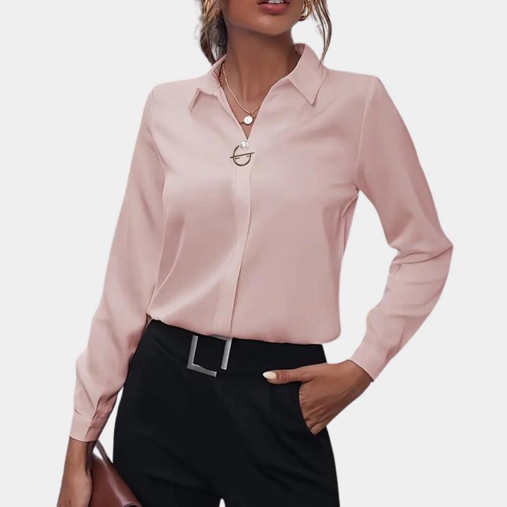 Amelia - Szykowna i elegancka jednolita bluzka damska