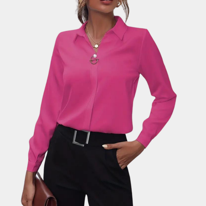 Amelia - Szykowna i elegancka jednolita bluzka damska