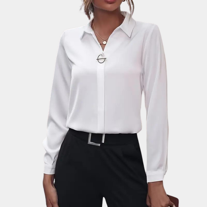 Amelia - Szykowna i elegancka jednolita bluzka damska