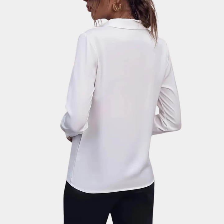 Amelia - Szykowna i elegancka jednolita bluzka damska