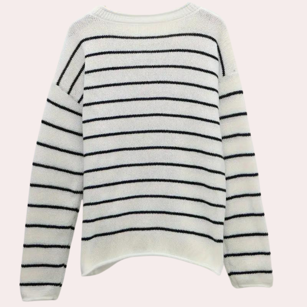 Urzula - Stylowy sweter damski z dzianiny w paski