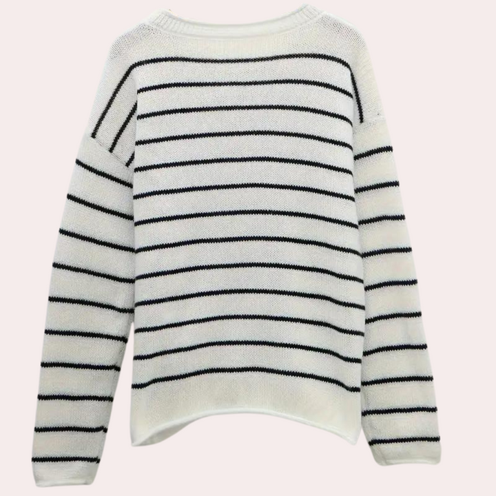Urzula - Stylowy sweter damski z dzianiny w paski