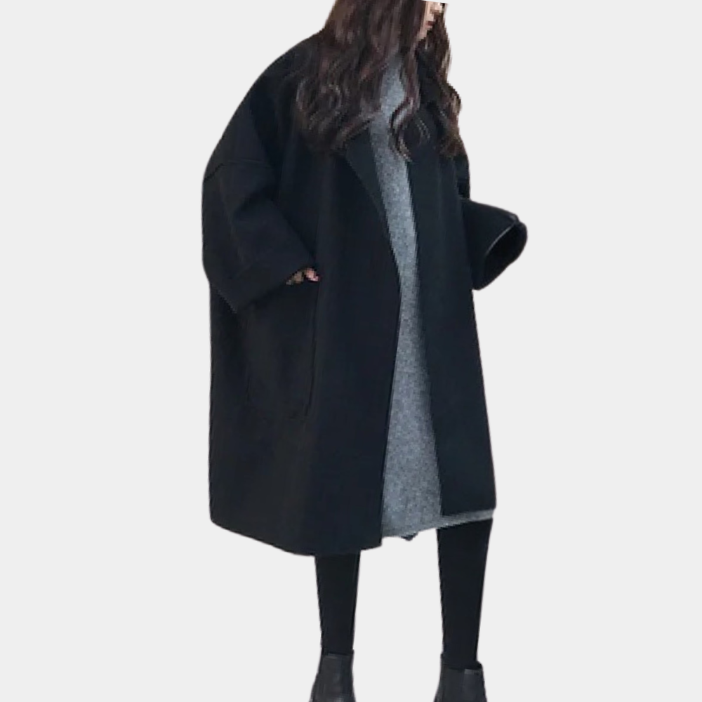 Lena - Szykowny długi płaszcz damski oversize