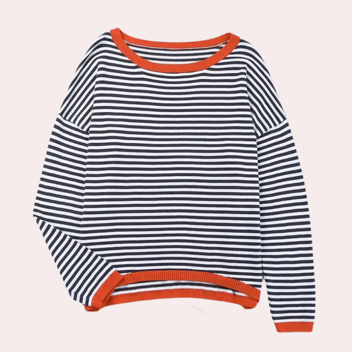 Lena - Elegancki sweter damski w paski o ponadczasowym wyglądzie