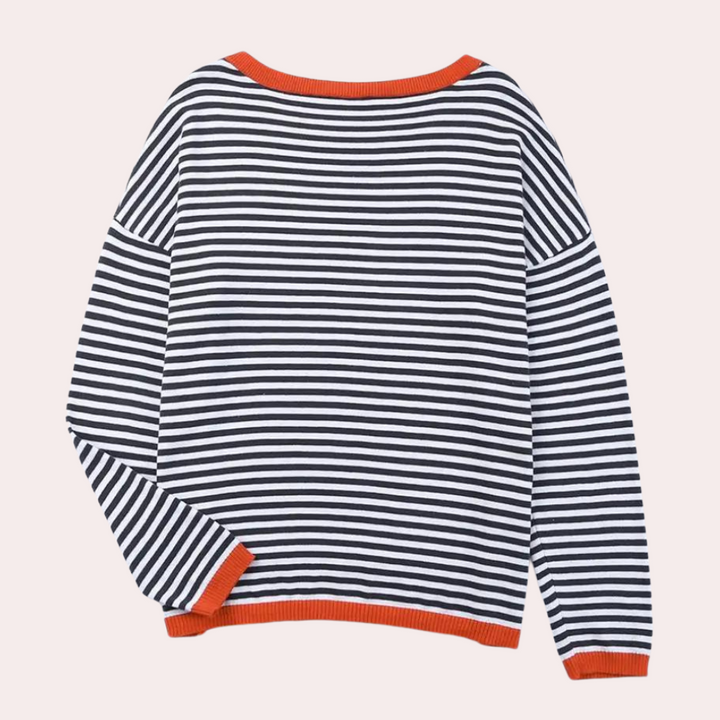 Lena - Elegancki sweter damski w paski o ponadczasowym wyglądzie