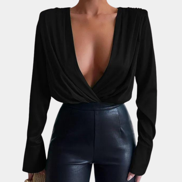Karolina - Elegancka bluzka damska z długim rękawem zapewniająca ponadczasowy wygląd