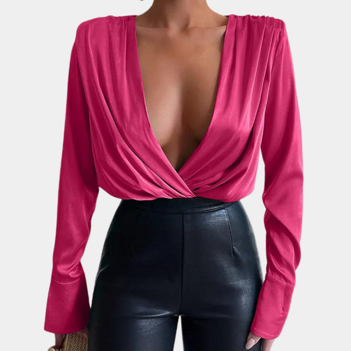 Karolina - Elegancka bluzka damska z długim rękawem zapewniająca ponadczasowy wygląd