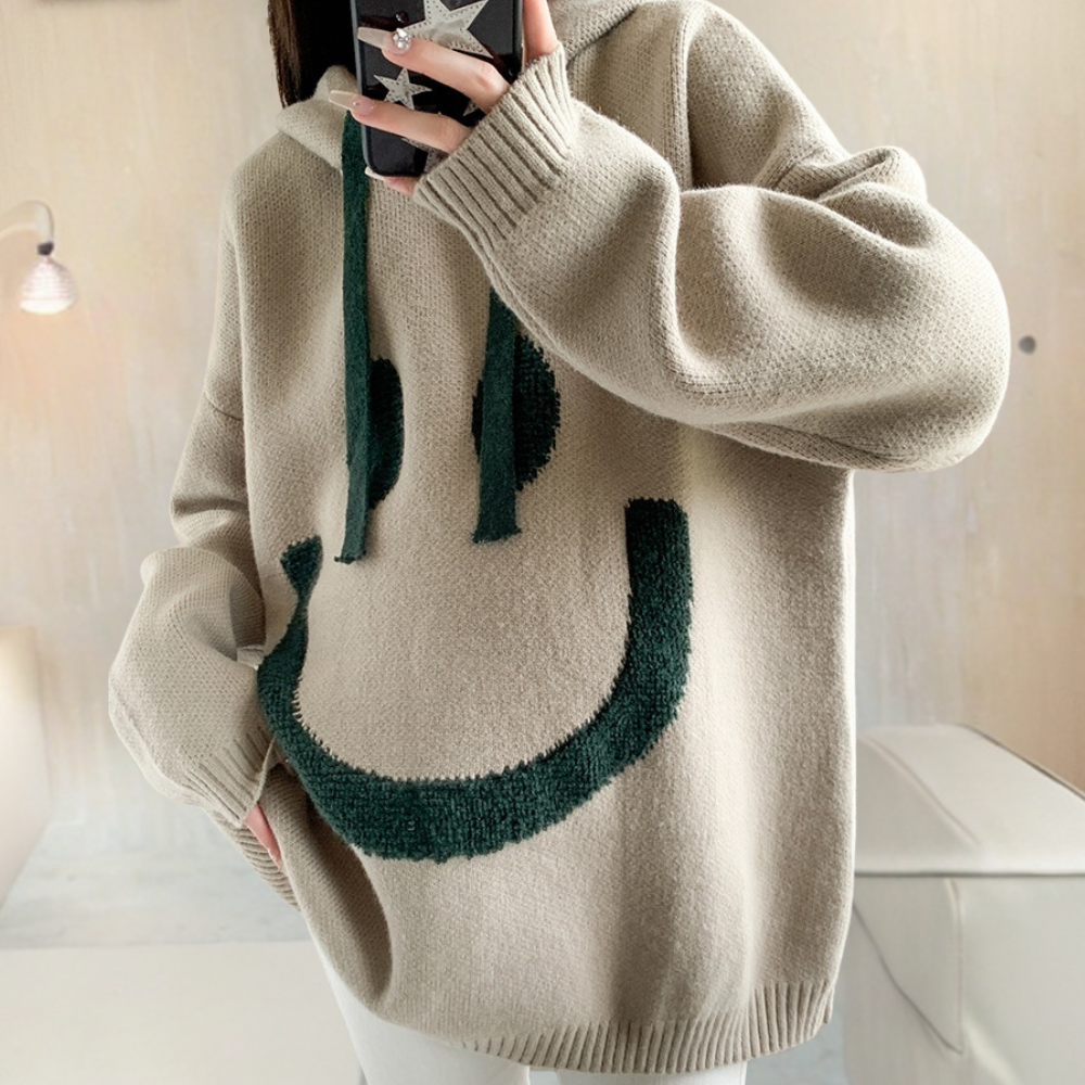 Karolina - Ultimate Warmth: Damski sweter z dzianiny z przytulną bluzą z kapturem