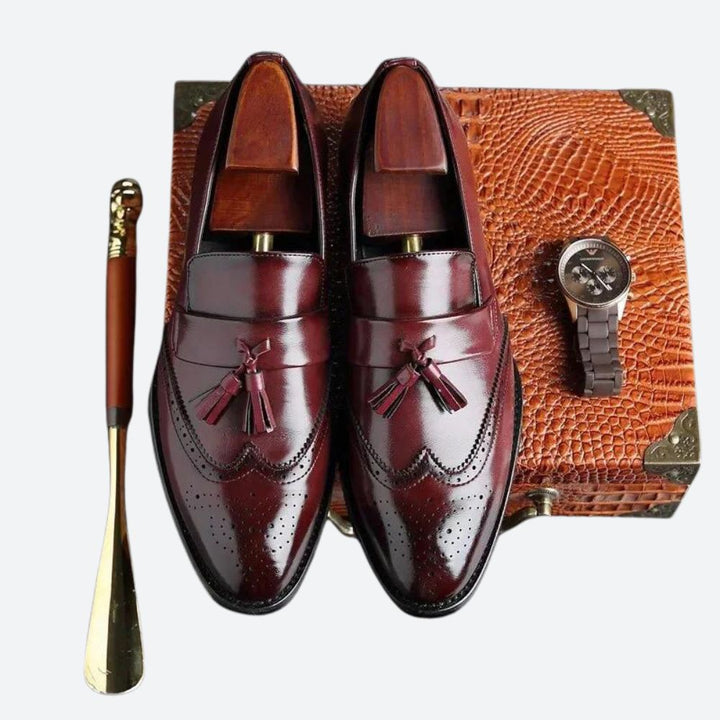 Stylowe męskie buty ortopedyczne z eleganckimi frędzlami - Frane