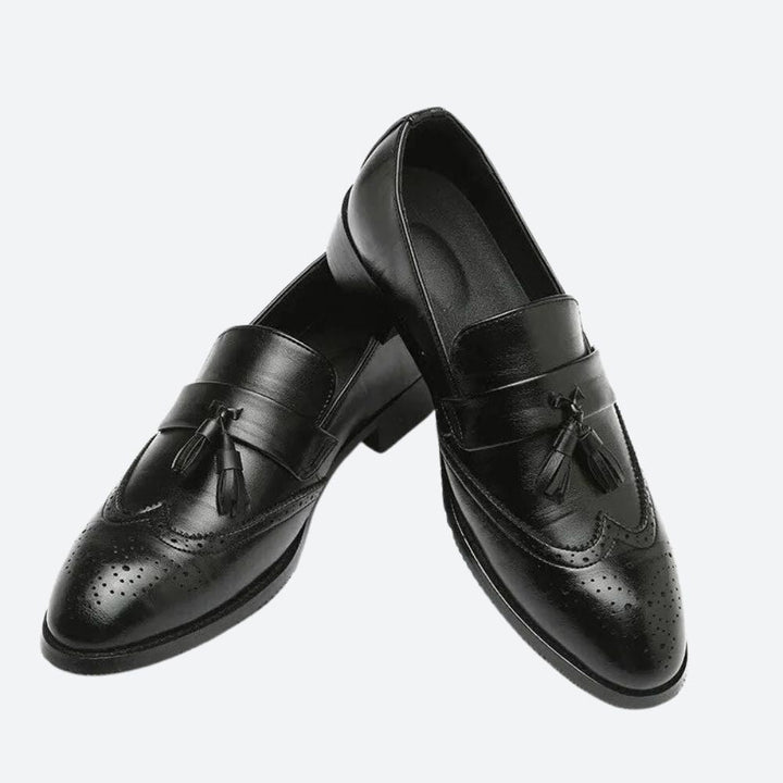 Stylowe męskie buty ortopedyczne z eleganckimi frędzlami - Frane