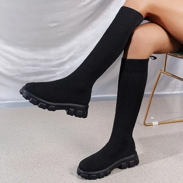 Julia - Eleganckie buty za kostkę z elastyczną skarpetą zapewniające stylowy wygląd