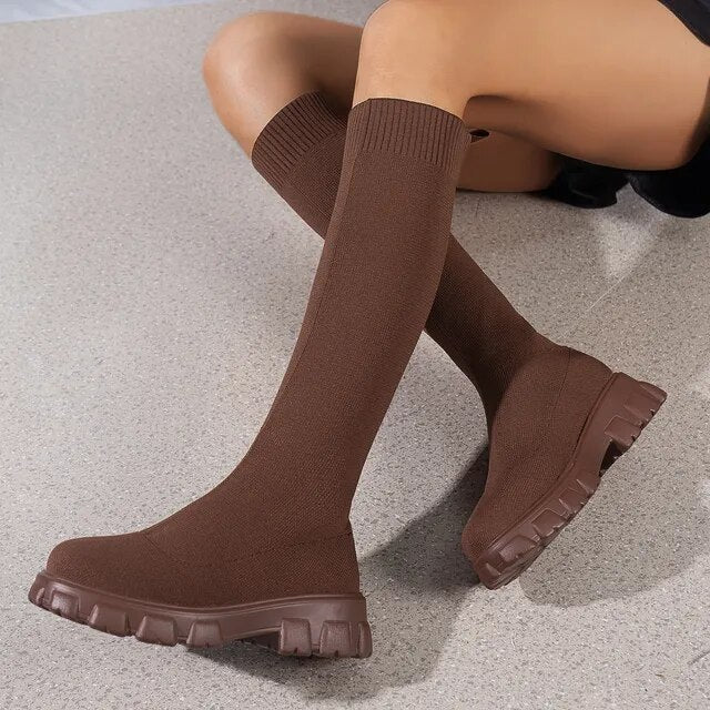 Julia - Eleganckie buty za kostkę z elastyczną skarpetą zapewniające stylowy wygląd