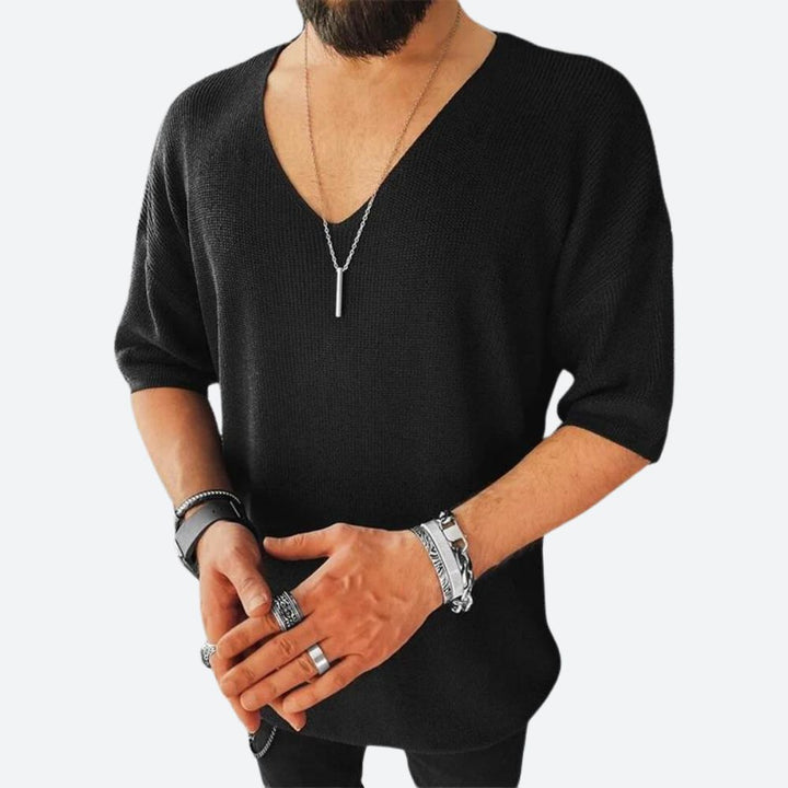 Modna koszula z dekoltem w serek w stylu casual - Larmy