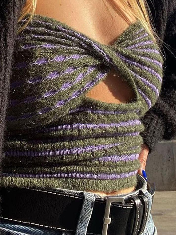 Fenna - Modny przycięty top bandeau z modnym akcentem dla kobiet