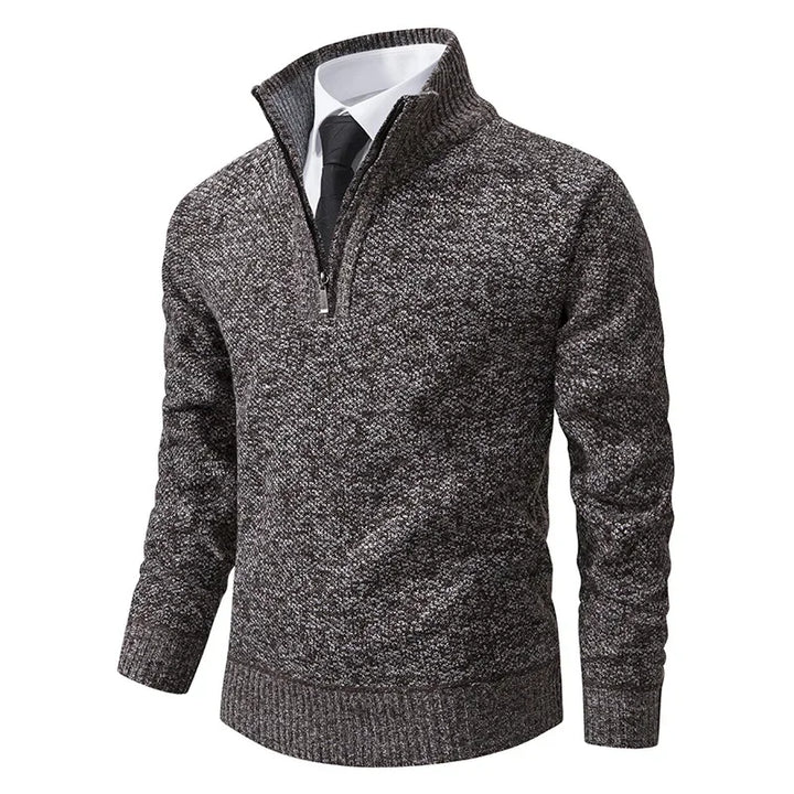 Bartosz™ - Sweter z pół-zamkiem, podszewka z polaru
