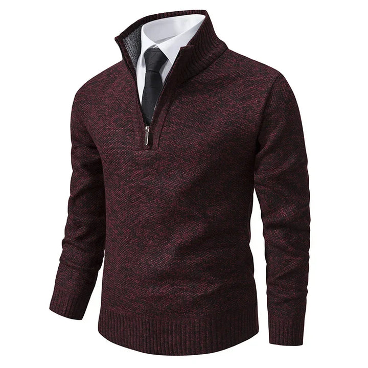 Bartosz™ - Sweter z pół-zamkiem, podszewka z polaru