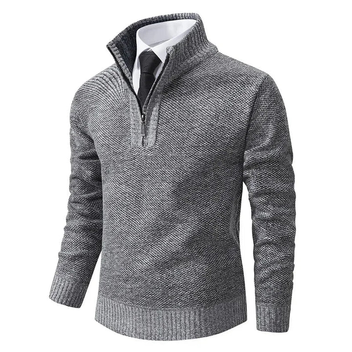 Bartosz™ - Sweter z pół-zamkiem, podszewka z polaru