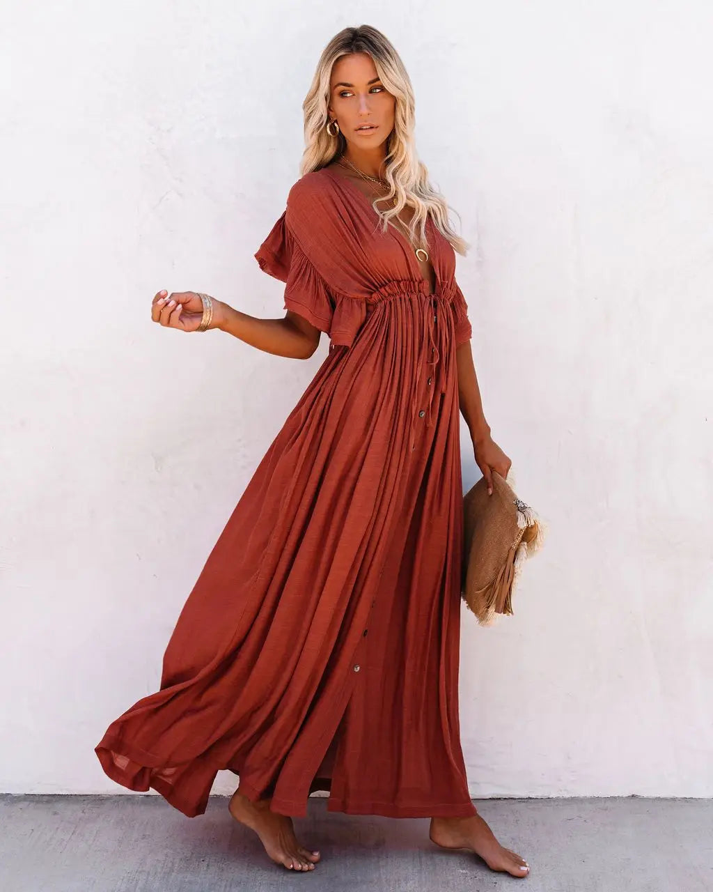 Jane - Elegancka sukienka plażowa maxi zapewniająca wyrafinowany wygląd