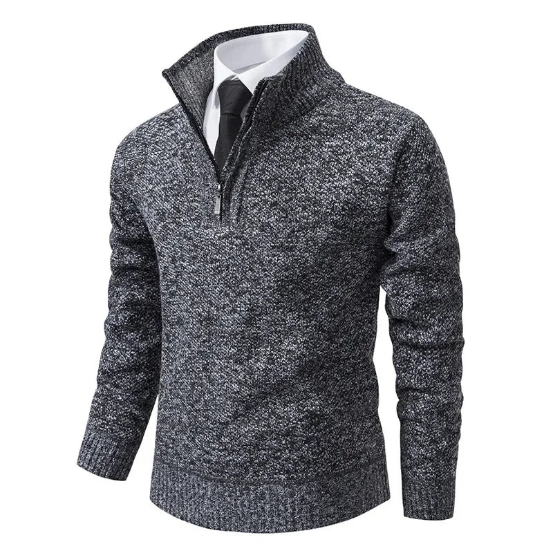 Bartosz™ - Sweter z pół-zamkiem, podszewka z polaru
