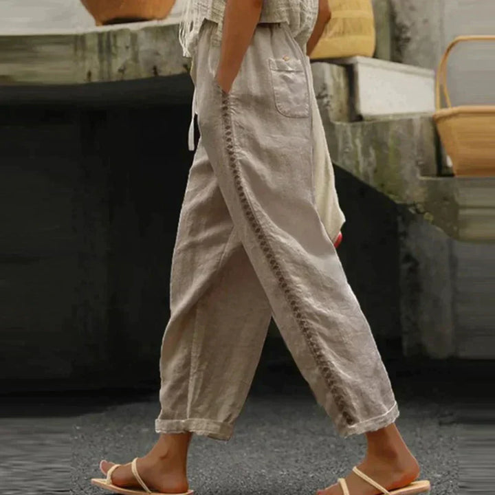 Audrey - Modne letnie spodnie boho zapewniające gładki wygląd