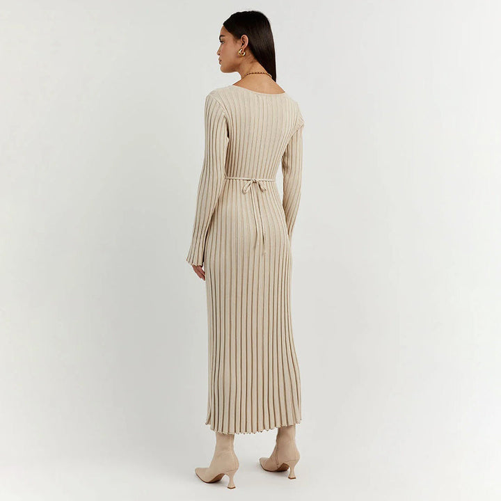 Elegancka dzianinowa sukienka maxi ABIGAIL - stylowy dodatek do Twojej garderoby!
