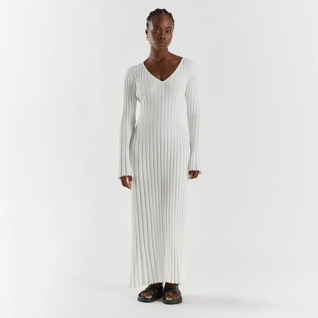 Elegancka dzianinowa sukienka maxi ABIGAIL - stylowy dodatek do Twojej garderoby!