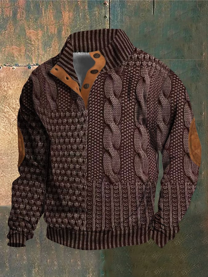Mateusz™ - Sweter Casual z Guzikami na Prosty i Elegancki Look