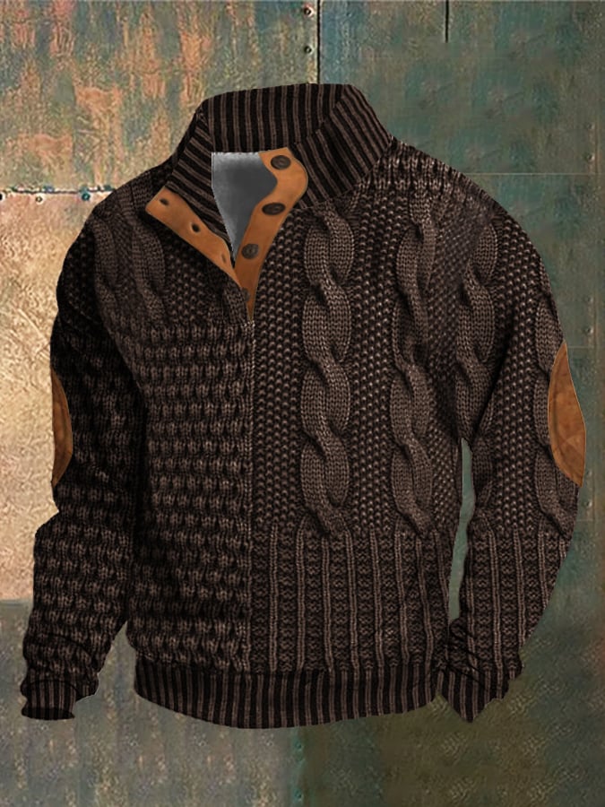 Mateusz™ - Sweter Casual z Guzikami na Prosty i Elegancki Look