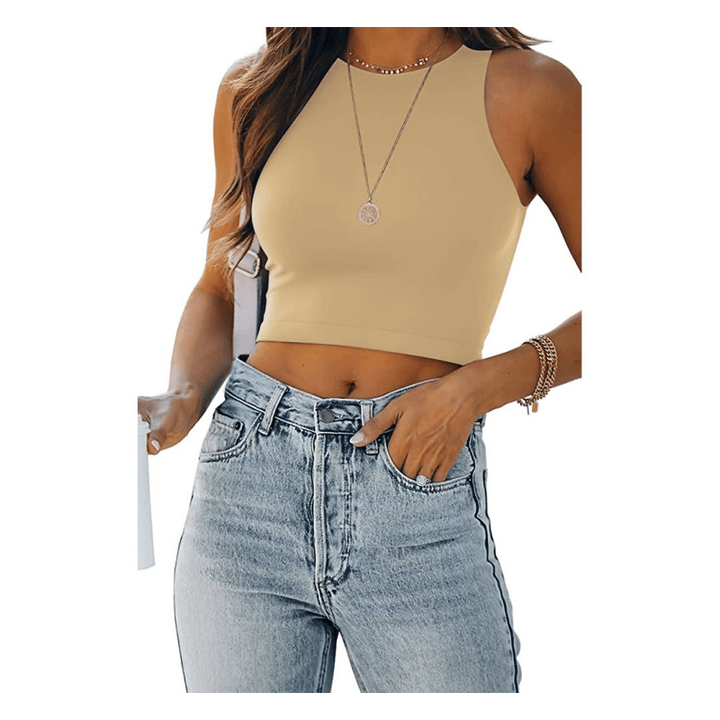 Emily - Stylowy i uwodzicielski halter crop top dla kobiet