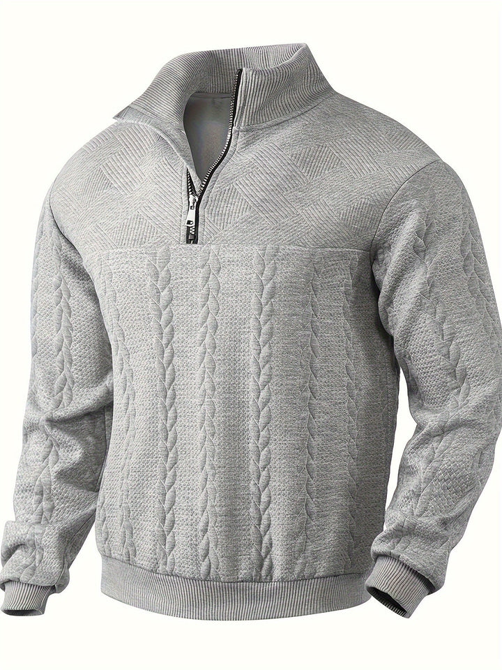 Tomasz™ - Męski Sweter z Zipperem w Kaszmirze Vintage