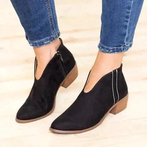 Alicja - Eleganckie buty ze stylowym zamkiem błyskawicznym z boku
