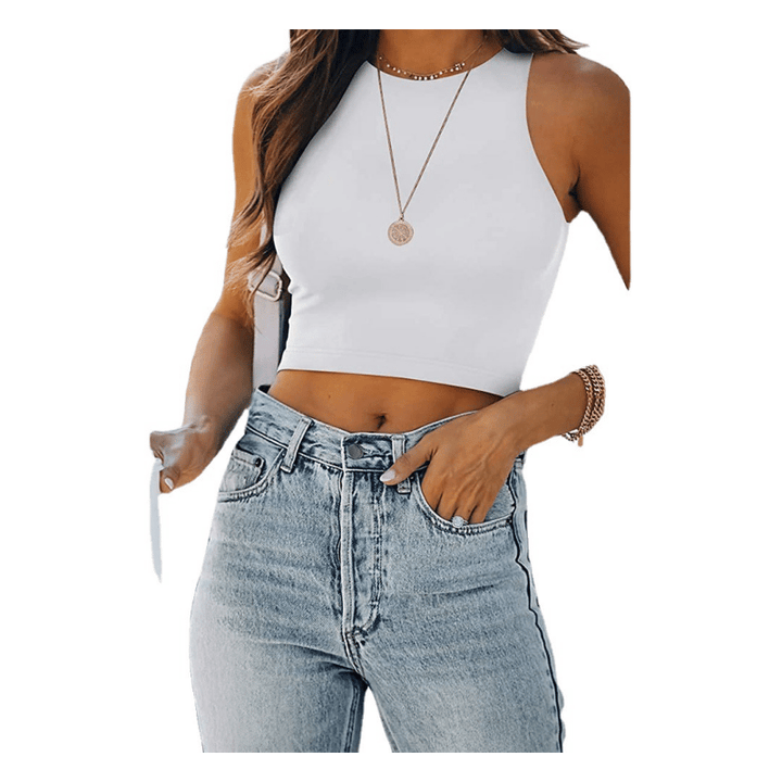 Emily - Stylowy i uwodzicielski halter crop top dla kobiet