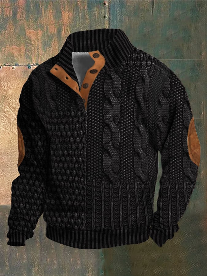 Mateusz™ - Sweter Casual z Guzikami na Prosty i Elegancki Look