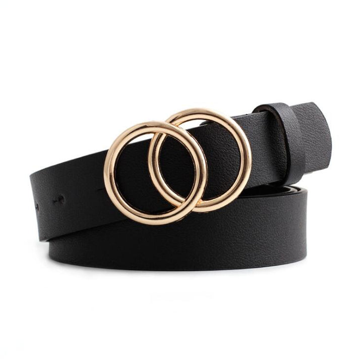 Aria - Elegancki damski pasek skórzany ze stylową klamrą O-ring